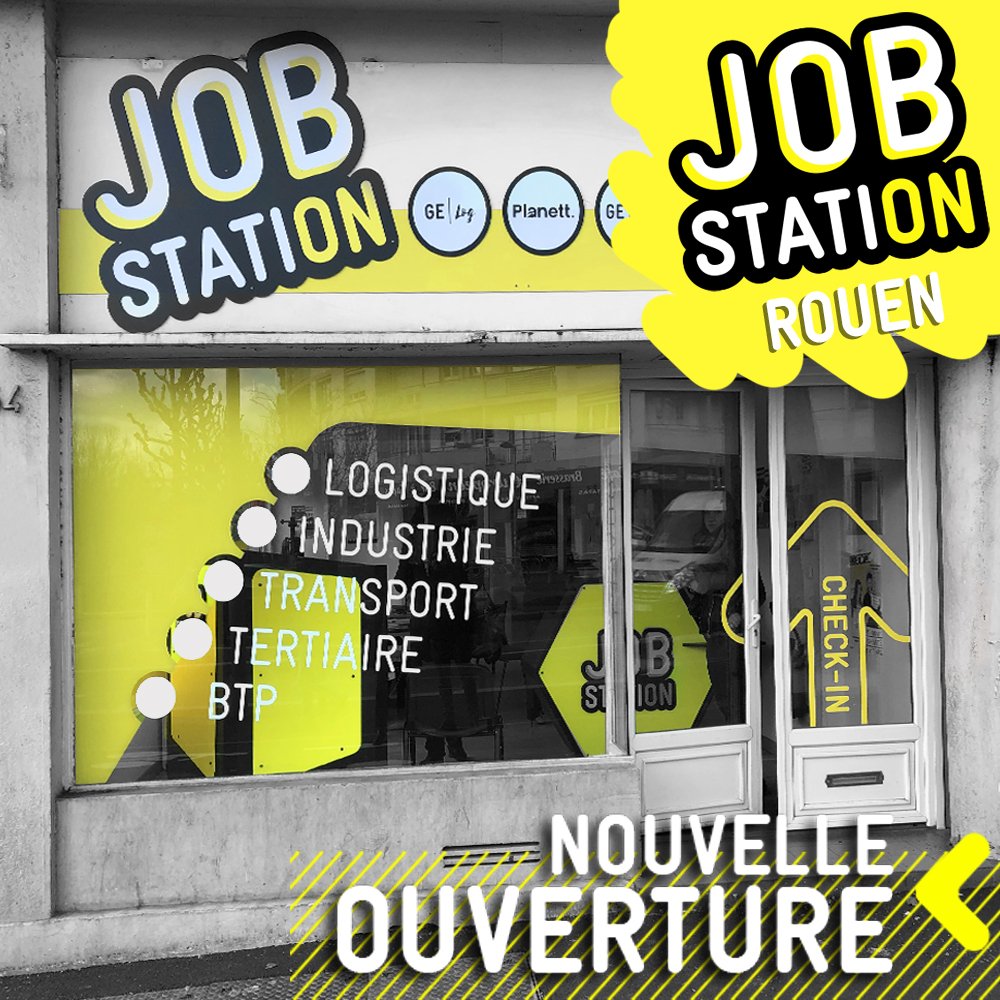 JobstationFR's tweet photo. On vous dévoile ce matin une partie de notre nouvelle vitrine Jobstation à Rouen :) ! #Jobstation #àlaRechercheDeTalents #vitrine https://t.co/sUHgkScRSI