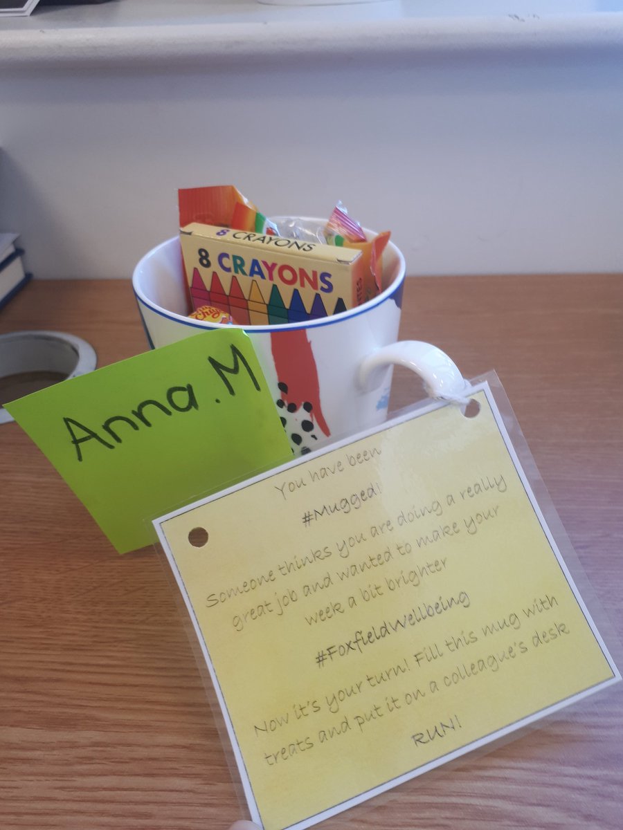 I got mugged😁 #mugged! #foxfieldwellbeing <a href="/foxfield/">FoxfieldPrimary</a>