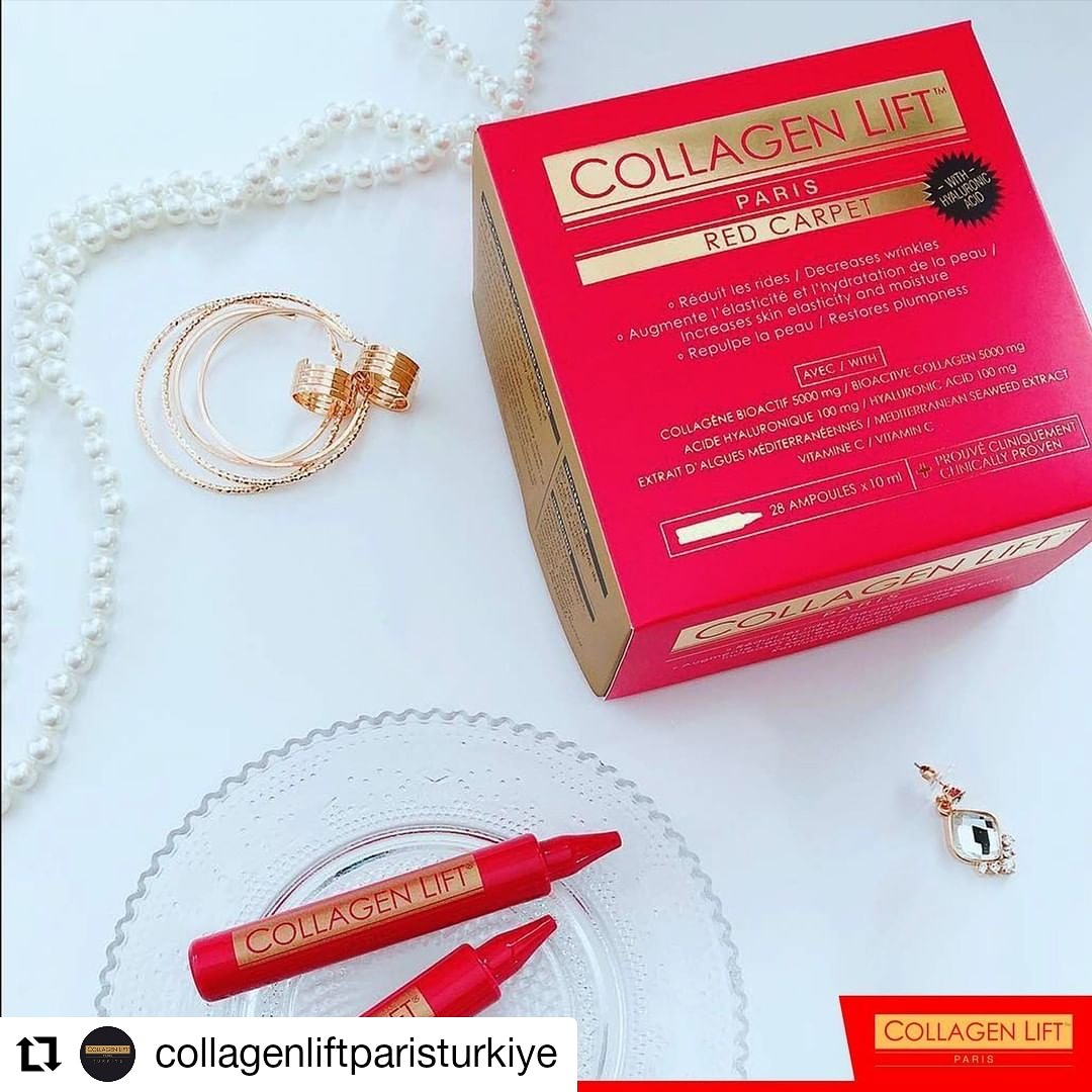 Mutlu Haftalar! 🎉 Cildinizin şampiyonu Red Carpet! Yeni nesil sağlıklı güzellik için Collagen Lift Paris™  İçilebilir Kolajen 🥃 ✨⠀
.⠀
.⠀⠀⠀
#collagenliftparis #vitaminc #cvitamini #vitamin #collagen #kolajen #collagenliftparistürkiye #içilebilirkolajen #joyspharma