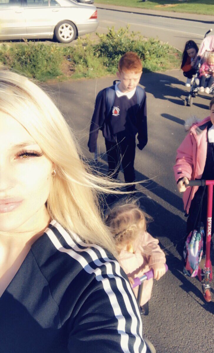 abbielouise90's tweet photo. So it is #NoCarsDay with this little crew- even we left the car at home today! Nice weather for it too ☀️🚶🏼♀️ @HarlescottJrSch @BBCShropshire https://t.co/cbql7k2ZQr