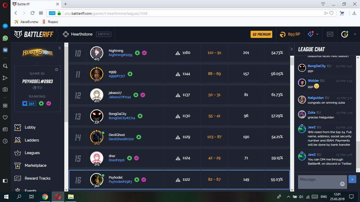 Finished <a href="/Battleriff/">Battleriff</a> Pro League season 2 at top 16.