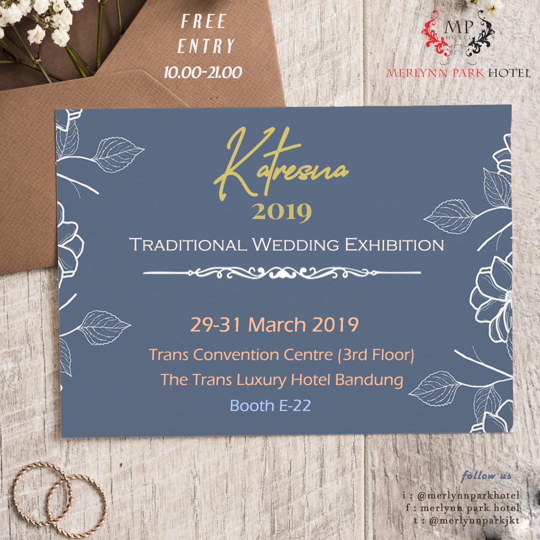 4 days left to Katresna Traditional Wedding Exhibition  for bride and groom to be..  Mark your date and Visit us at Trans Convention Centre (3rd Floor) - The Trans Luxury Hotel Bandung. Get various special deals during the exhibition. See you!
#merlynnparkjkt