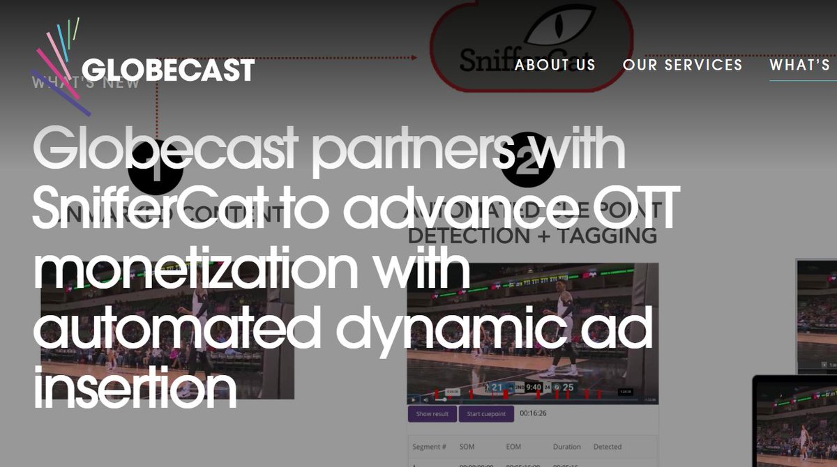 Globecast's tweet image. How can you maximize your advertising revenues from #OTT services? Our partnership with @SnifferCat_OTT is the answer - automated #dynamicadinsertion. Chat to us and SnifferCat - #nab2019 SU9910