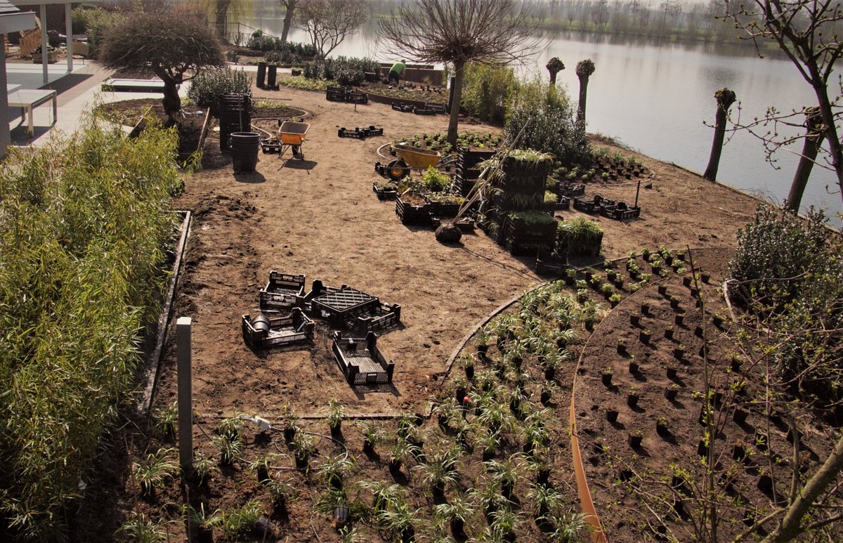 VOH_Appeltern's tweet photo. Het is weer lekker aanpoten dit voorjaar, voor onze hoveniers. Binnenkort leggen we ook de graszoden waardoor het lijnenspel met organische vormen en strakke lijnen nog beter zichtbaar wordt.

Ben je ook benieuwd naar het eindresultaat? https://t.co/fSh7onKfOB