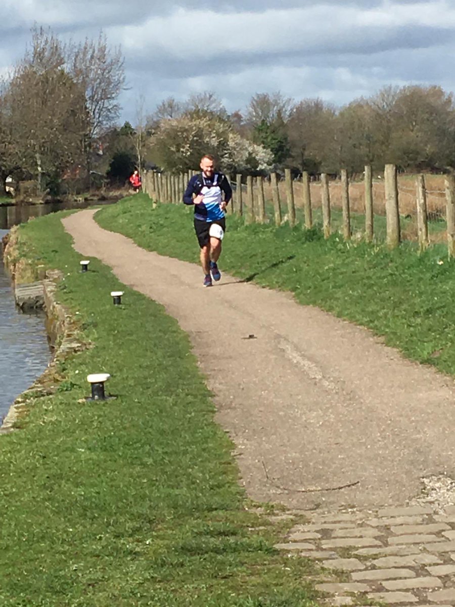 computinggee's tweet photo. #canalathon 75k completed yesterday. Very enjoyable day which I’m paying for today. Ran in the @PAPYRUS_tweets vest to highlight the excellent work they do in preventing young suicide @CannonballUltra https://t.co/qEs4jYT1xZ