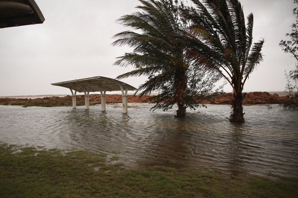 jamescarmody95's tweet photo. The lifting of the Red Alert for Tropical Cyclone Veronica this morning revealed the mess it has left in Port Hedland and South Hedland, though fortunately there’s been minimal serious damage reported. @abcperth @abcnews https://t.co/Es7cObbB4T