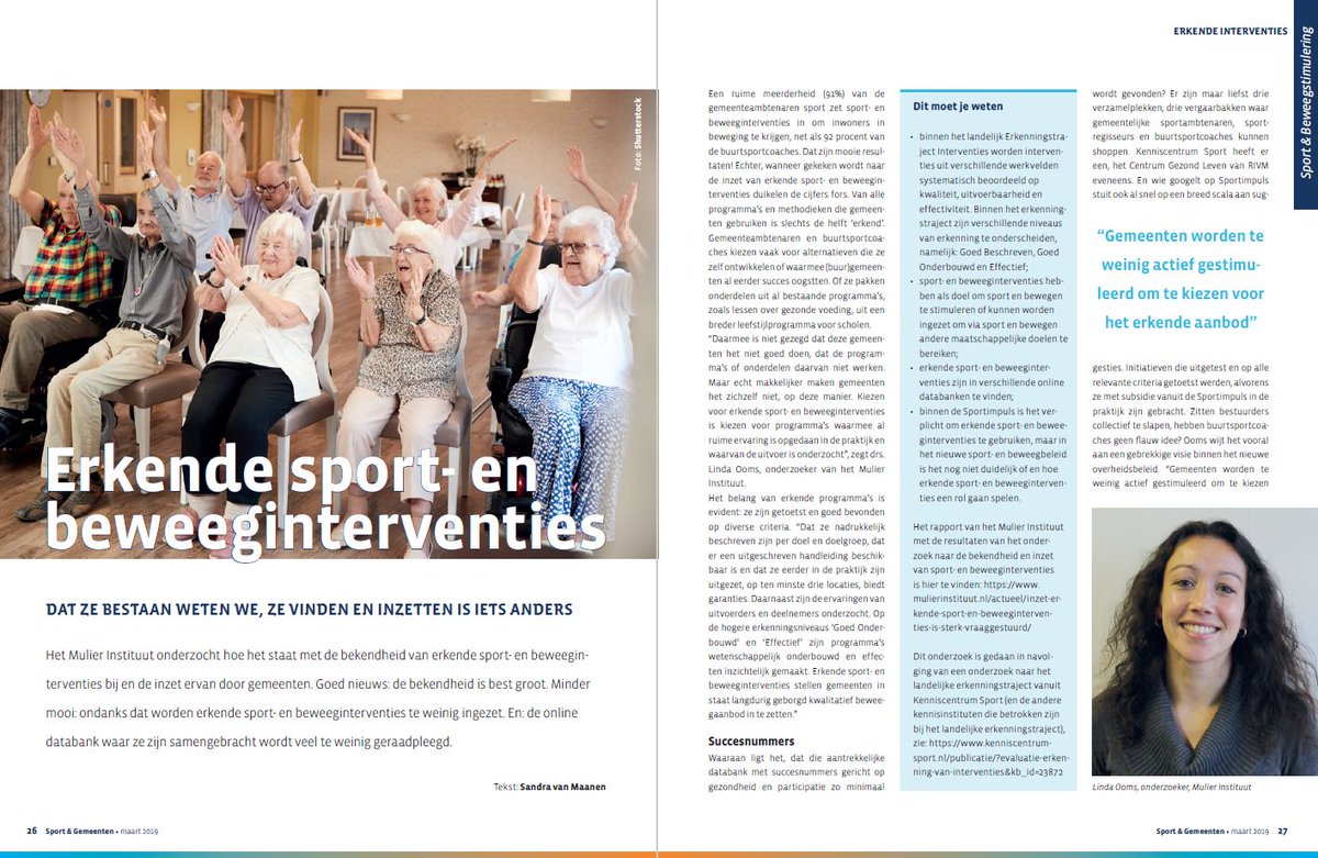 mulierinstituut's tweet photo. Erkende sport- en beweeginterventies: dat ze bestaan weten we, ze vinden en inzetten is iets anders. https://t.co/Uywez1wv35 via @VSGemeenten https://t.co/sbmh18yj4N
