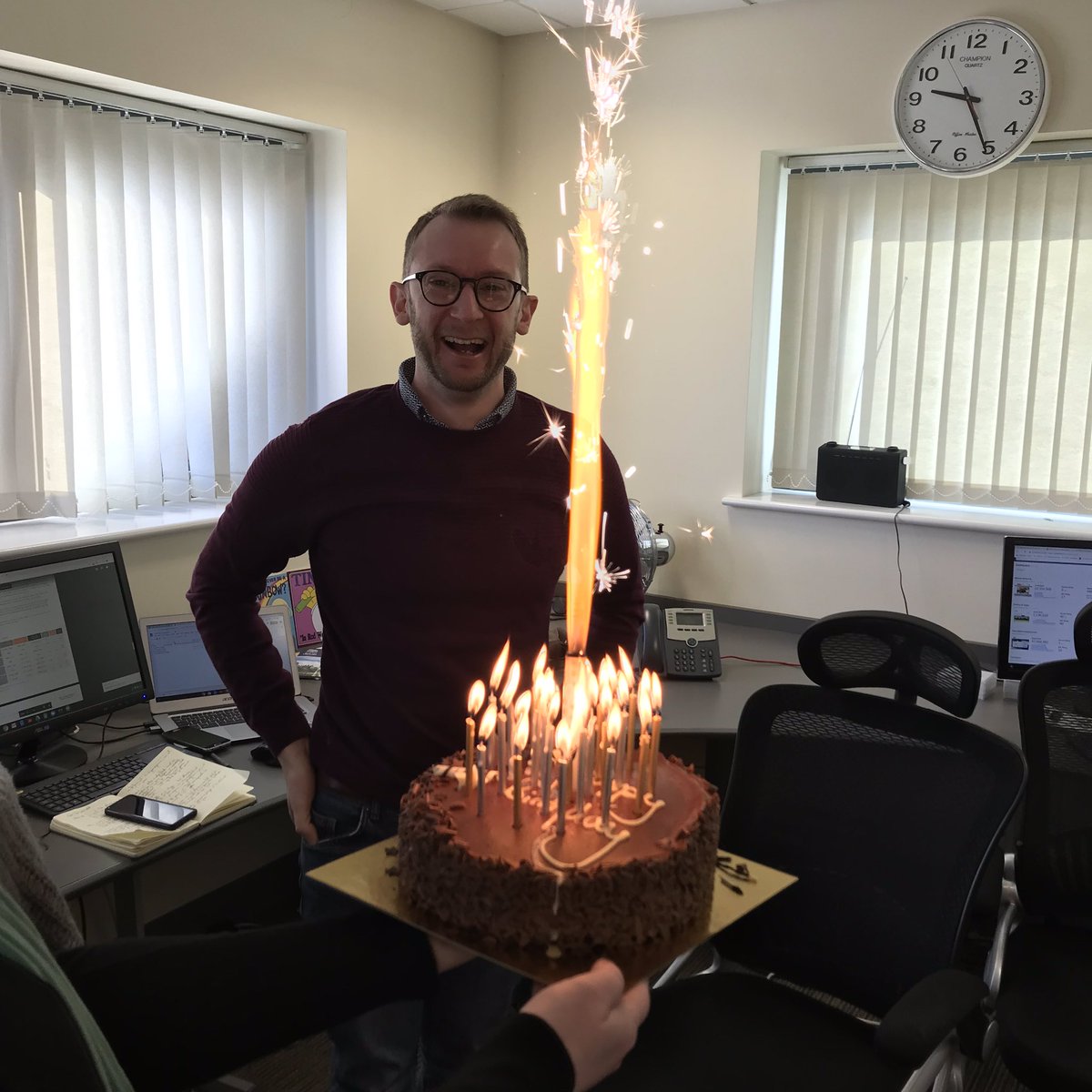 A huge happy 30th birthday to <a href="/davidrsykes/">David Sykes</a>! 🥳🎉 

Did we nearly go up in flames lighting the indoor sparkler? Yes. Was it worth it? YES