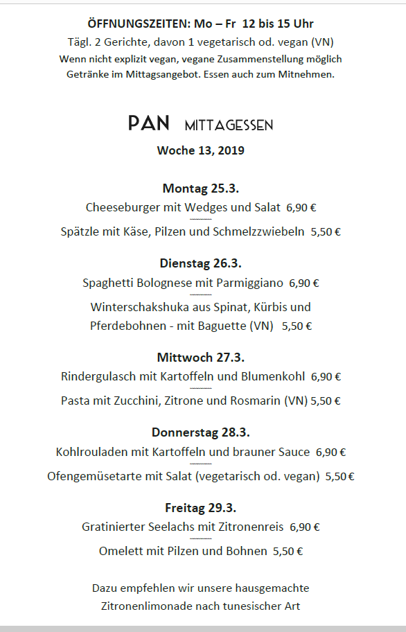 PANLokal's tweet photo. Thank God it's Monday 😀 Wir starten wieder eine leckere Woche mit vielen feinen Köstlichkeiten für Leib- und Seelenwohl. Lasst es Euch gut gehen!
#Leipzig #Lindenau #Mittagessen #Lunch #Lunchtime https://t.co/Ak7IZAjeJI