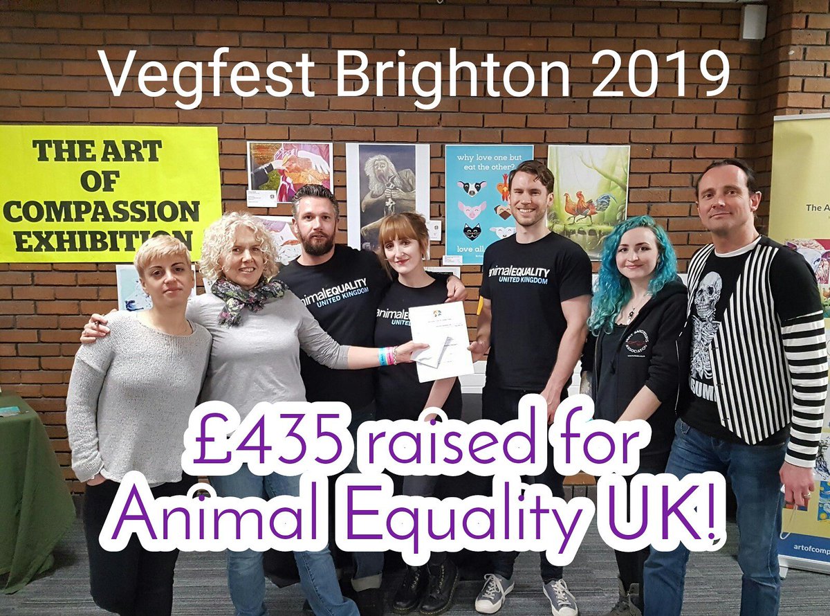 aocproject's tweet photo. A BIG thank you to our amazing team and the organisers at @VegfestUK for all their hard work creating another successful exhibition at #vegfestbrighton. We were excited to raise £435 for @animalequalityuk this weekend. 
#VegfestUK #animalequalityuk #artofcompassionproject https://t.co/VJvnhNZK18