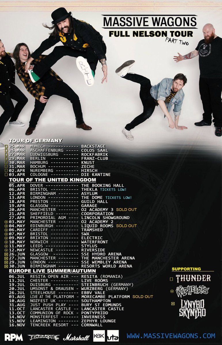 EaracheRecords's tweet photo. Massive Wagons embark on a serious tour schedule -support to @thundertowers @TheWildhearts and @Skynyrd - get down early to check them out ✅ #classicrock #rocknroll #thundertowers #wildhearts #skynyrd https://t.co/JZsgSmNHRf