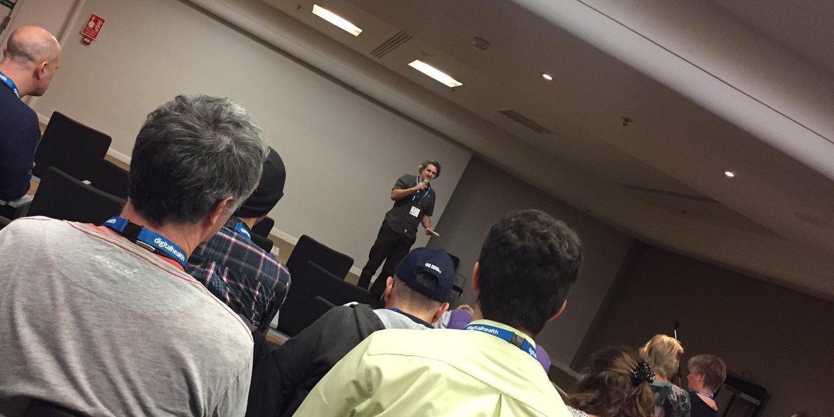 paulsweston's tweet photo. @marcus_baw getting things started #dhrewired2019 #rewiredhack #healthtech #hackathon https://t.co/D1aOLhmYix