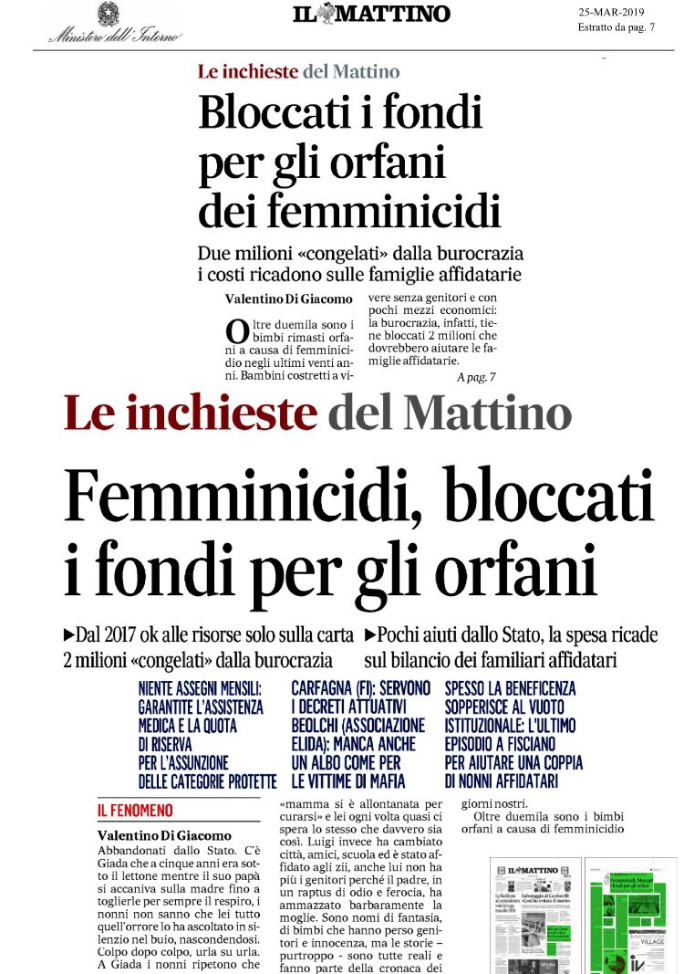valdigiacomo's tweet photo. #Femminicidio. Tanti ne parlano e in pochi sanno che gli orfani non ricevono adeguati aiuti dallo Stato. Un grazie a @mara_carfagna per aver aperto un varco e alle associazioni come #Edela che aiutano queste famiglie che cercano serenità. Non voltiamoci dall'altra parte https://t.co/5s1kTunpke