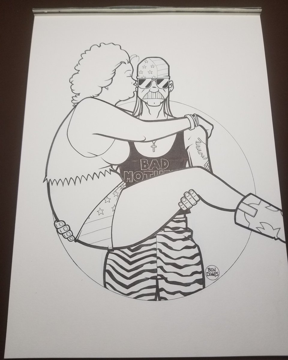 Mighty_Benjamin's tweet photo. I haven't brought out Mike A. Merica in a few months. Here he is with his lady friend. #artwork #art https://t.co/F1txcfX3En