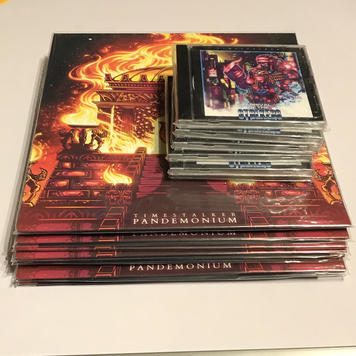 thetimestalker's tweet photo. Guys! There‘s plenty of vinyl and CDs newly added to my Bandcamp for those interested. ☝🏼💿 https://t.co/uvM6NLukKY 

#vinyl #cds #merch #timestalker #pandemonium #synthwave #darksynth #synth https://t.co/wQ12qbtHsj