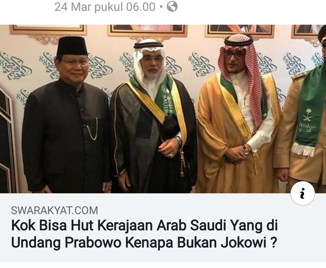 SholichuddinAc1's tweet photo. Presidennya masih babang Jae deh, tapi kok yang diundang HUT Kerajaan Arab Saudi itu bapak @prabowo 😍

Subhanallah.... Luar biasa, Tanda-tanda kemenangan itu sudah mulai harum. Weee lovee bapak.. 😘😍 https://t.co/jL0cdn9agz