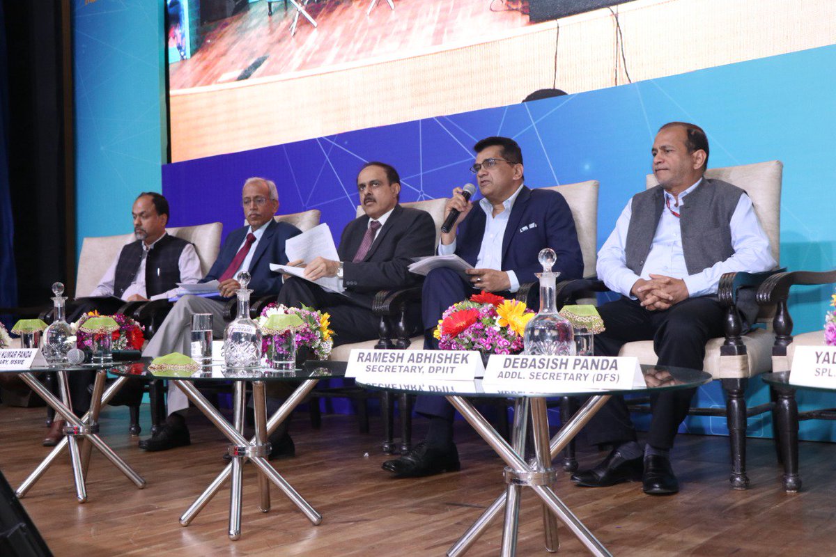 NITIAayog's tweet photo. Moderated by #NITIAayog CEO @amitabhk87, panelists at the #FinTechConclave2019 talked about the importance of #data, digital literacy & availability of timely credit.
The role of Government in India's #FinTech sector was discussed in a highly engaging panel discussion. https://t.co/qxc2K4oniG
