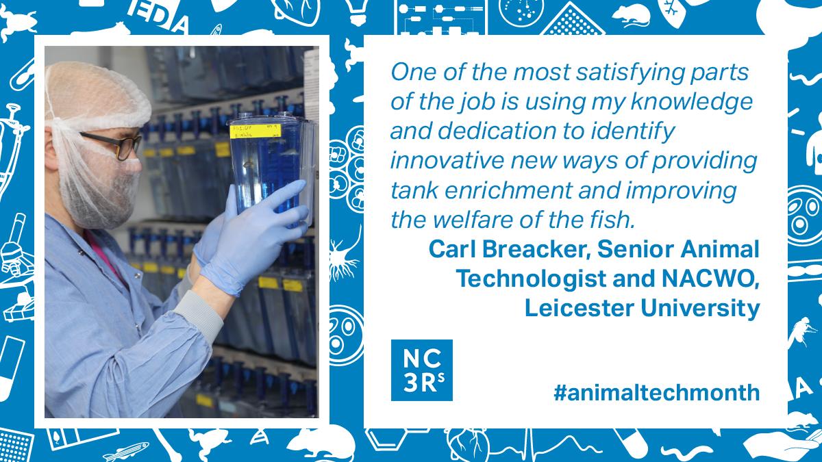 NC3Rs's tweet photo. Carl is a senior animal technologist and NACWO at Leicester University @Biomed_Res, where he is the go-to guy for all things fish-related. #animaltechmonth https://t.co/SMEgnrAZ4r