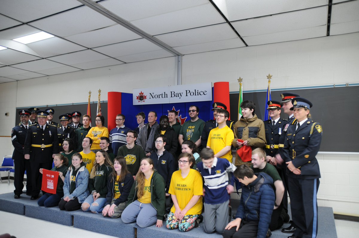 NorthBayPolice's tweet image. Flag raising event today with local athletes and local law enforcement partners. Law Enforcement is a proud supporter of Special Olympics. Good luck to our North Bay and area athletes in Toronto in 50 days! @OPP_ER @WestNipissing @SOOntario