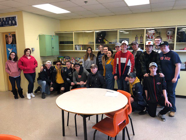 GlaceBayHigh's tweet photo. Our amazing Global Politics 12 class (Mr Lavigne) who collected 500 items for the Interact food drive! Way to go GBH! @CBVRCE_NS https://t.co/yzqxY5wFbj