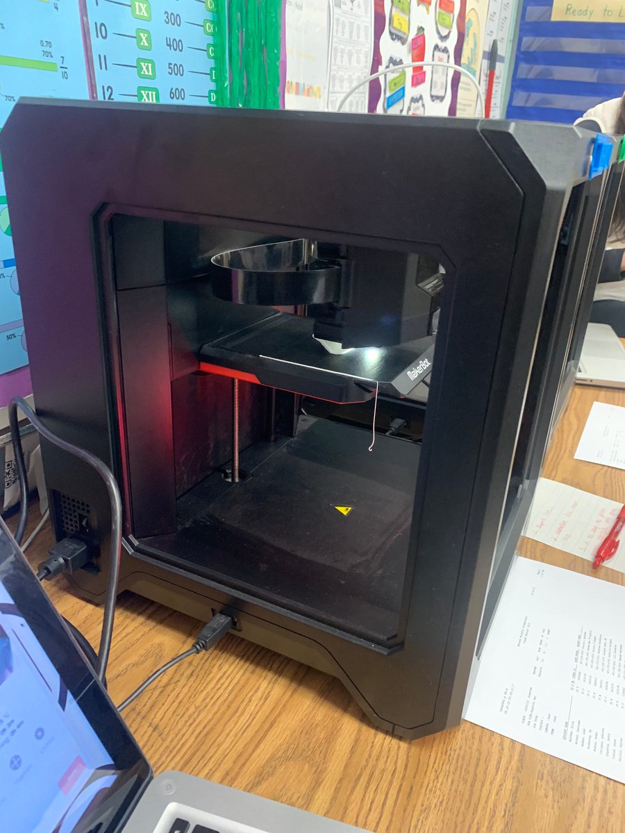5th graders using 3-D printers, for their Wax Museum project.