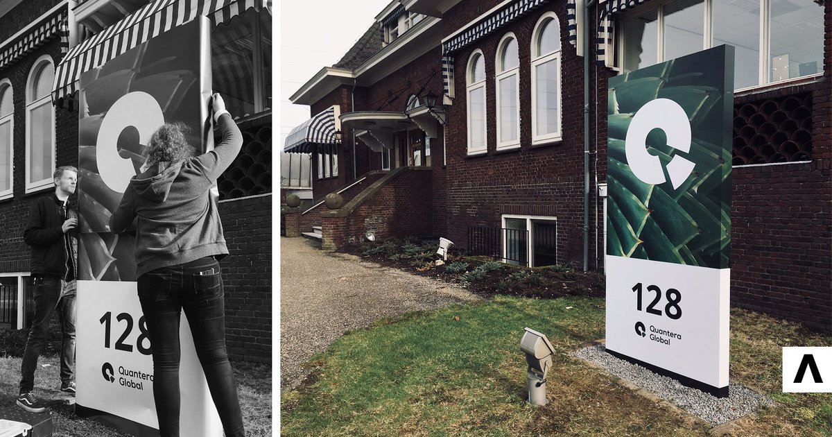 De vernieuwde merkidentiteit van <a href="/QuanteraGlobal/">Quantera Global</a> valt nu extra op! Dank aan de signmakers van <a href="/vormgenoten/">Vormgenoten</a>. 

#branding #brandidentity #brandcreation #visuallanguage
