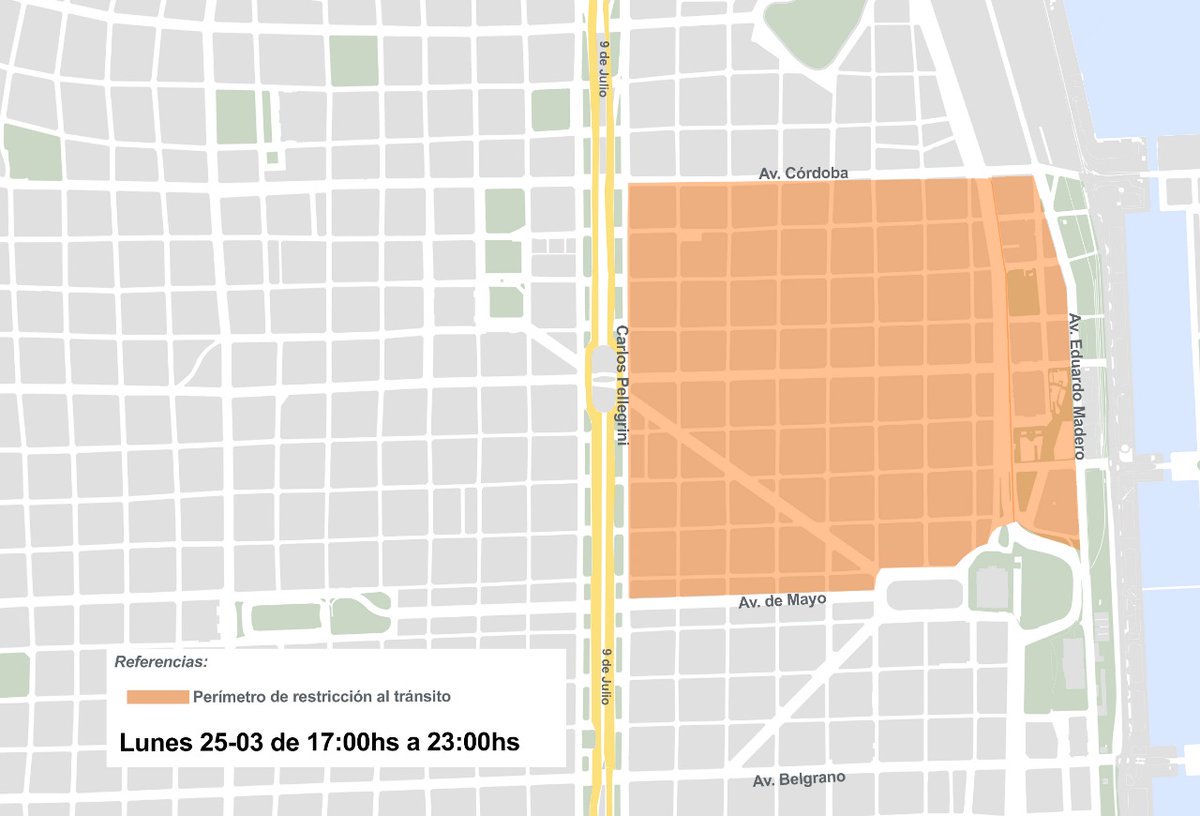 BAMovilidad's tweet photo. De 17 a 23 hs, zona con restricción al #transito https://t.co/J7wxRBlu48