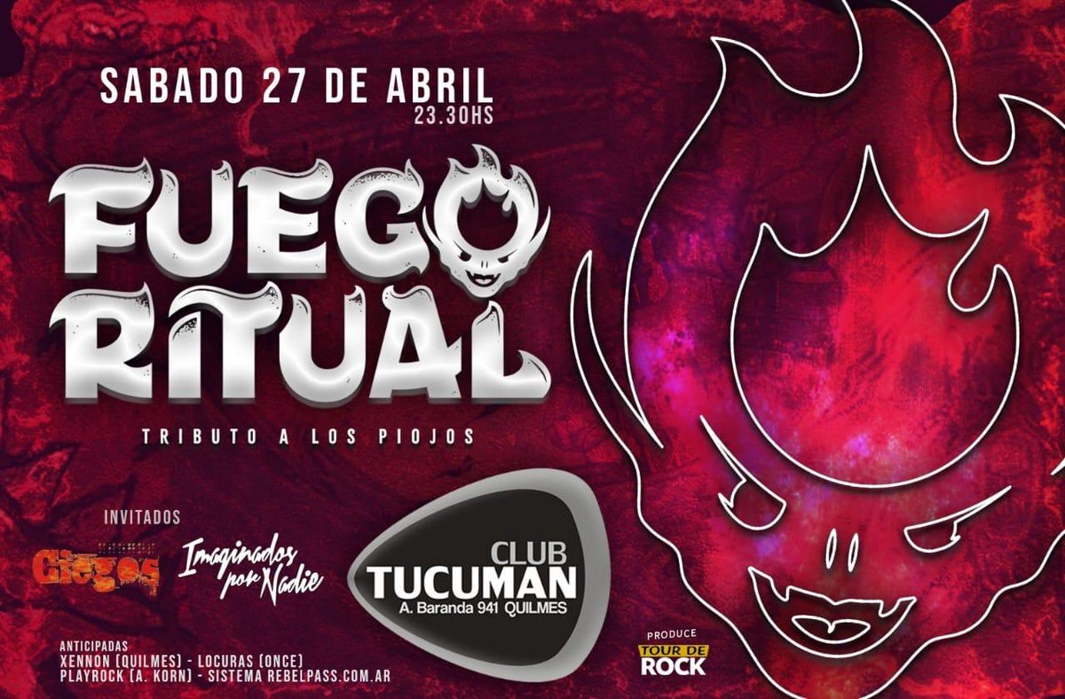 🔜Próxima fecha
Abriendo la noche de <a href="/FuegoRitual87/">Fuego Ritual</a> 🔥
.
🎫Anticipadas por Inbox 📨
