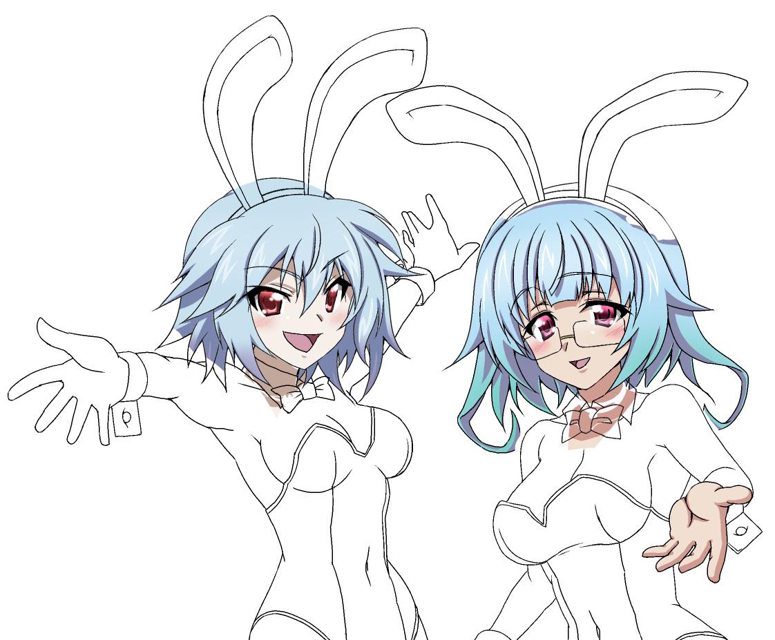 くろだありあけ 新刊メロブで販売開始 バニーな更識姉妹 完成です 今回はトリミング無しで上がりにしたいと思います 一応横構図でアップしたのも載せておきますね それと簪サンのメガネ無し差分も インフィニット ストラトス インフィニット