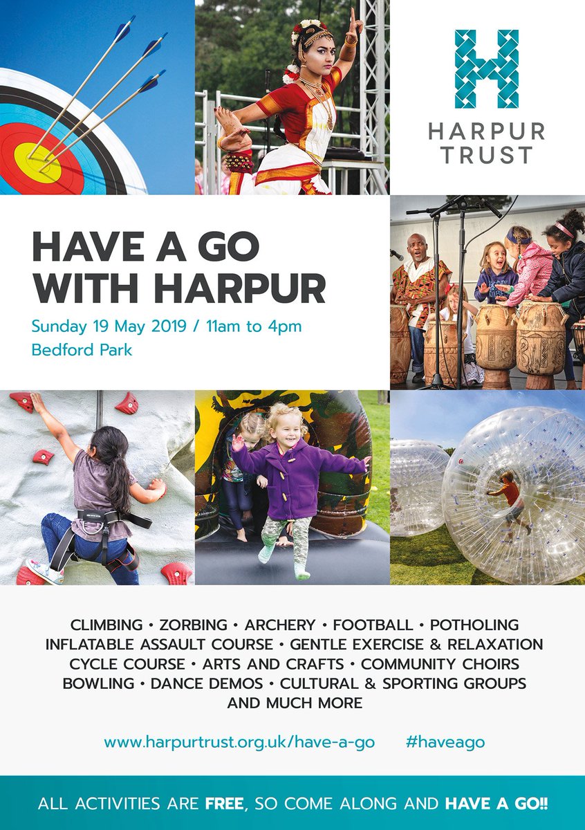 Fancy trying something new, like zorbing, archery or dancing? Have A Go With Harpur is taking place on 19th May in Bedford Park, featuring a wide range of free activities perfect for all ages to get involved in! #haveago