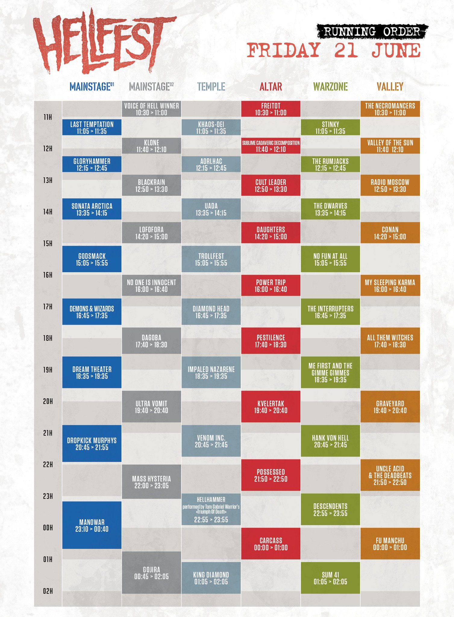 Hellfest Productions on Twitter "⏱ FULL LINEUP ⏱ Le planning est