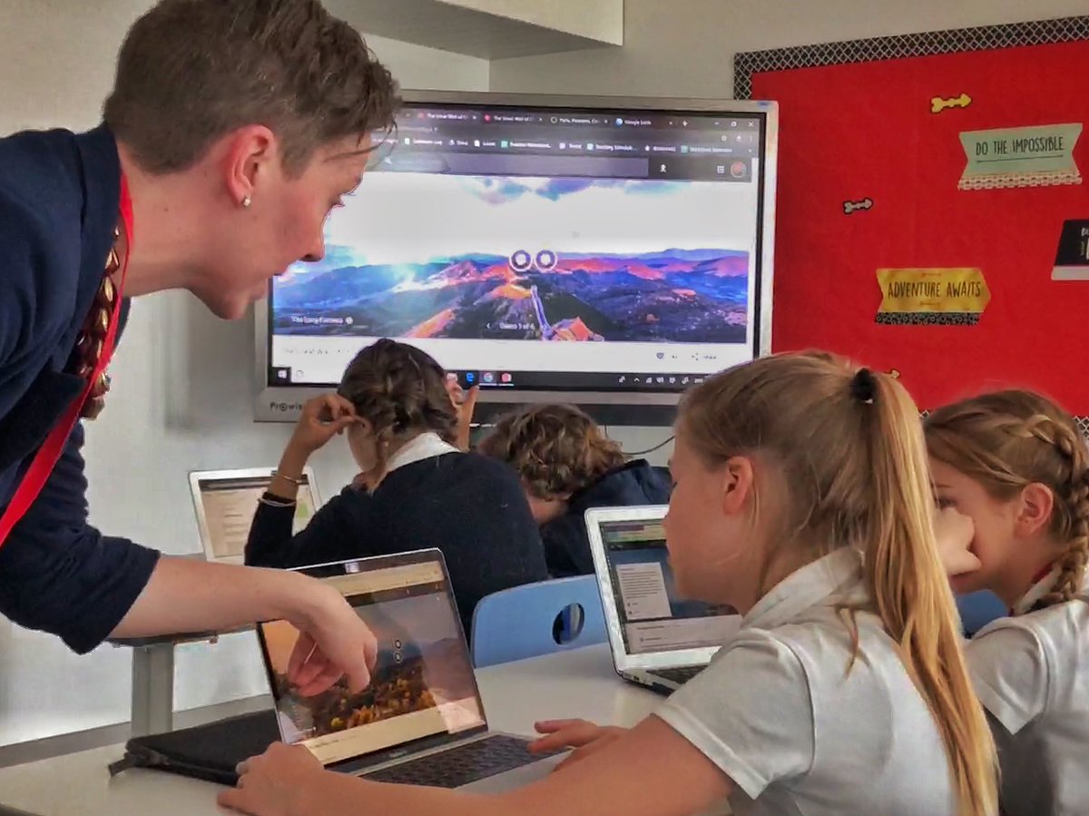 GWASinnovation's tweet photo. Exploring the Great Wall of China, &amp; the Terracotta Warriors using interactive resources in G6 Humanities with @GWAcademyChi Director of Innovation @PegKeiner. Thanks for sharing your knowledge &amp; expertise, Peg! #GWAconnect @GWASwitzerland #GWAinspire @GWAShead https://t.co/PJg1BHtQLP