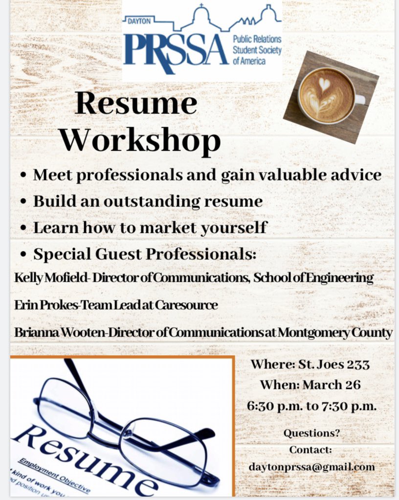 FlyerPRSSA's tweet image. Applying for internships? You won’t want to miss chapter tomorrow! 🔍✏️