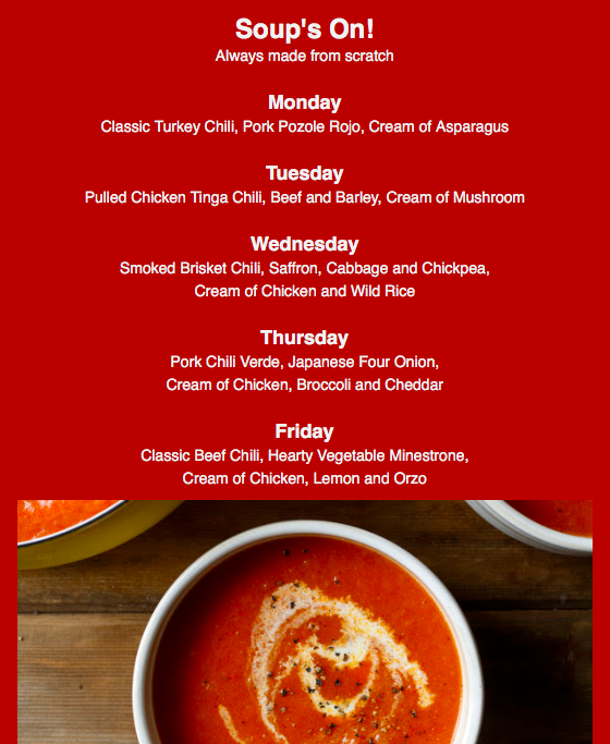 Hot, homemade soup, coming right up!