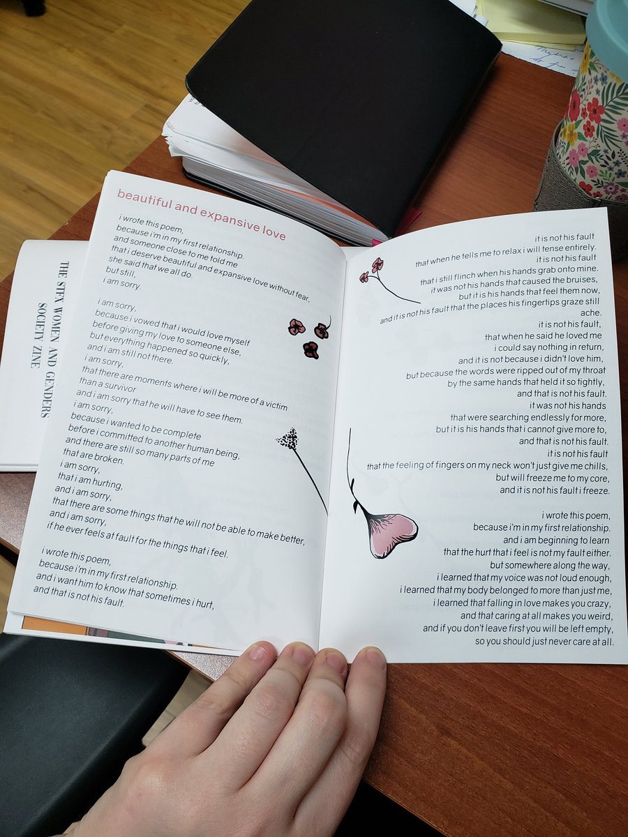 comrade_jo_may's tweet photo. So proud of the students in my department who published this zine. Especially proud of @ekuzmyk whose poem referencing something I said to her, brings me to tears everytime I read it. https://t.co/onTWoS4ixx