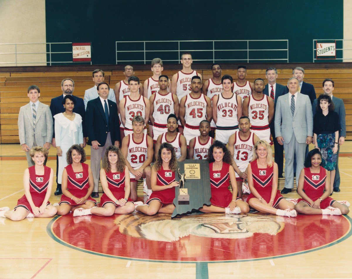 IHSAA1's tweet photo. 30 Years Ago Today (March 25, 1989) The Lawrence North Wildcats celebrated winning the #IHSAA Boys Basketball State Title! @lnwildcats @LNHSwildcats 🏀🏆 Official program: https://t.co/vg8Sayjx6g https://t.co/efuGx1rTuy