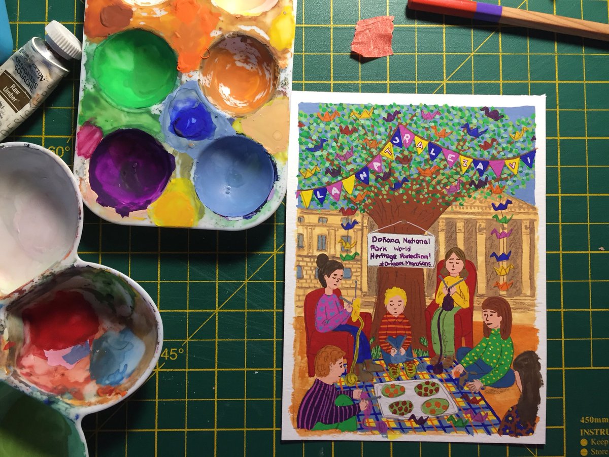 estefa_santos's tweet photo. Another editorial illustration example. In 2016 @WWFSpain with the #OrigamiMigration campaign won protection for the Doñana National Park. It was inspired by the @Craftivists gentle action.
#illustration #EditorialIllustration #gouache https://t.co/x2cMo7NCUy