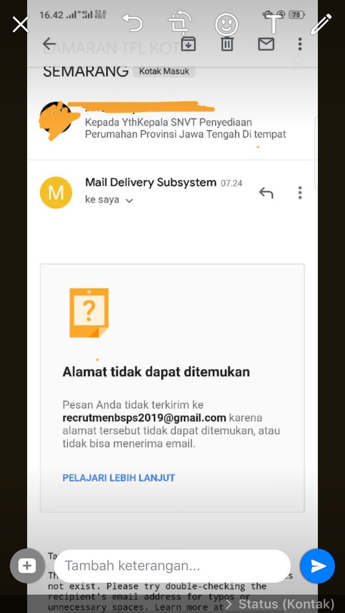 devivoyy's tweet photo. Hai min @disperkim_smg terkait recruitment yg diadakan Dinas Perumahan &amp; Kawasan Permukiman knp email yg tertera utk kirim lamaran gabs dipakai ya? trs kita mau krm lamaran gimana? Mhn di TL segera karna waktu penutupan sdh dkt @PemkotSemarang #LawanNepotismeKerja https://t.co/HuC0PqZdmD
