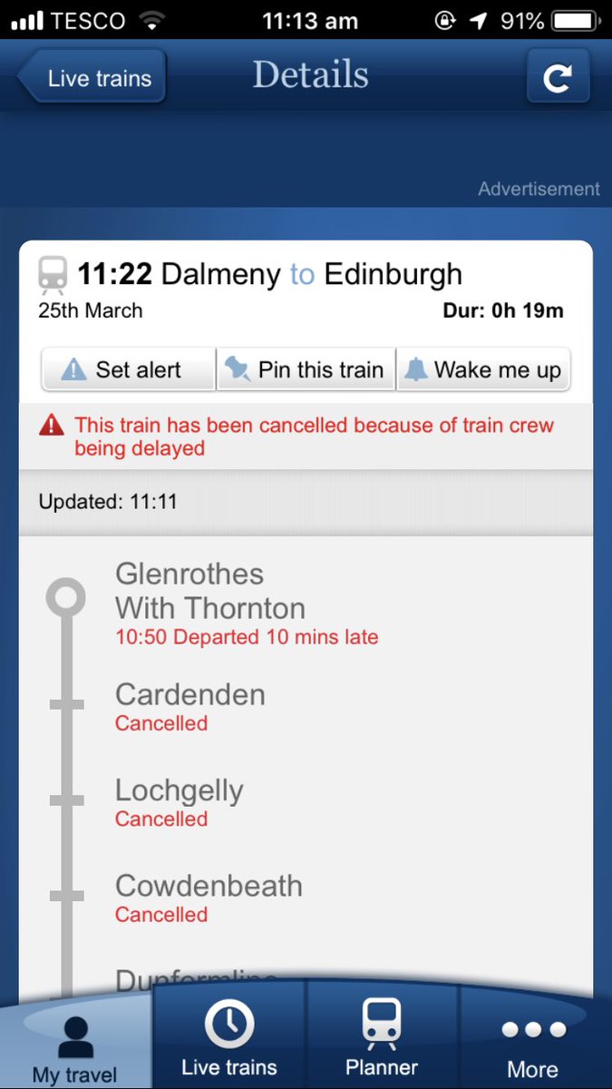 tombathgate's tweet photo. @ScotRail @seanjapp National rail says it’s cancelled https://t.co/WVek4wkfsg