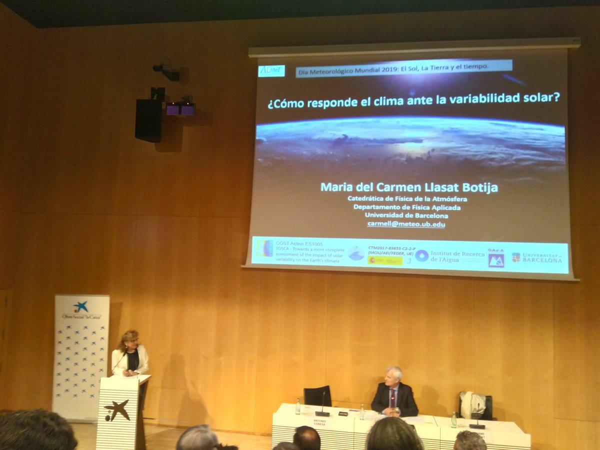 GAMA_UB's tweet photo. Comienza la conferencia de la Dra.Maria del Carmen Llasat en el marco del acto de celebración del #DMM2019 @AEMET_Cat https://t.co/pVGZhEsMjo