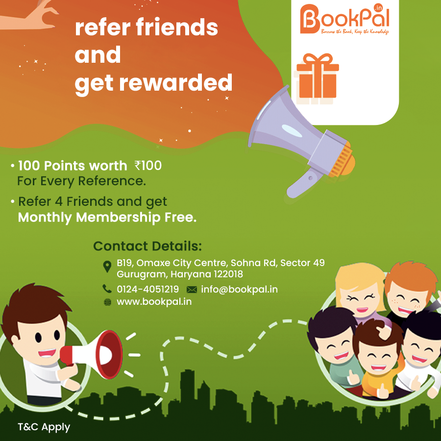 Refer your friend to get awarded!

#bookpal #bookstagram #goodreads #welovebooks #bookstagrammer #booklove #gurgaon #refer #friend #refernow