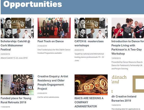 DanceIreland's tweet photo. New opportunities available on our website! #FastTrack #Catch8 #NoiseMoves #RuralRetreats #DanceForParkinsons https://t.co/ggtR6seLNl https://t.co/nxwNWwgxd5
