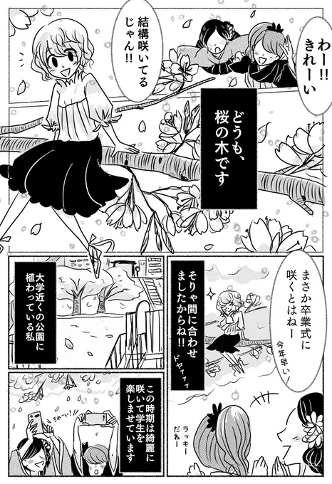 桜の妖精が見守る、女の友情の漫画(1/3)

大学の卒業式もぼちぼち終わってる。 