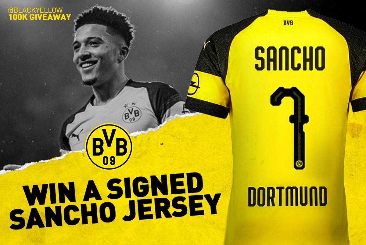 🚨 #BlackYellow100k #4 🚨

What better way to celebrate Sancho's birthday than giving away his signed BVB jersey?! 🎈

Retweet and follow now for a chance to WIN!