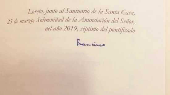 AGisotti's tweet image. L’Esortazione Apostolica post sinodale ai Giovani, “Christus Vivit”, firmata oggi da #PapaFrancesco a Loreto. Il documento verrà pubblicato il prossimo 2 aprile.