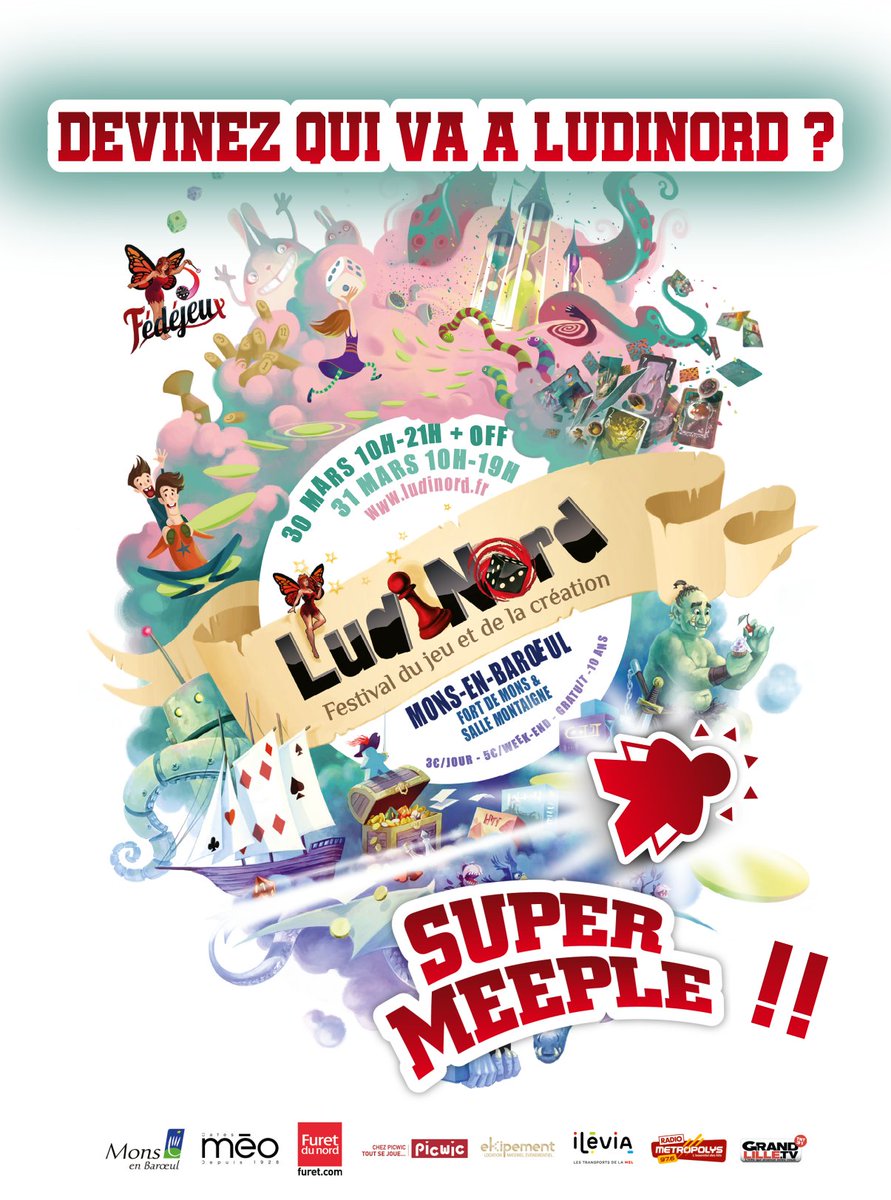 SuperMeeple's tweet photo. Rendez-vous à Ludinord les 30 et 31 Mars à Mons en Baroeul (59) pour découvrir nos jeux sortis et futurs. #cuzco #couleursdeparis #Ustelegraph #fuji https://t.co/CX2divwMfy
