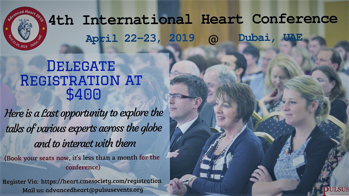 advheart_2020's tweet photo. Delegate slots open!! Avail Complimentary pases in Group Registrations....
#AdvancedHeart2019 new #speaker #cardiotwitter #Cardiology #Dubai #UAE #Hearthealth #abstract #Conference @SEllahham @kindcongress @spcsociety30 @plus91 @medeventsguide @Medgadget @escardio @clocate https://t.co/PyAf9WexU0