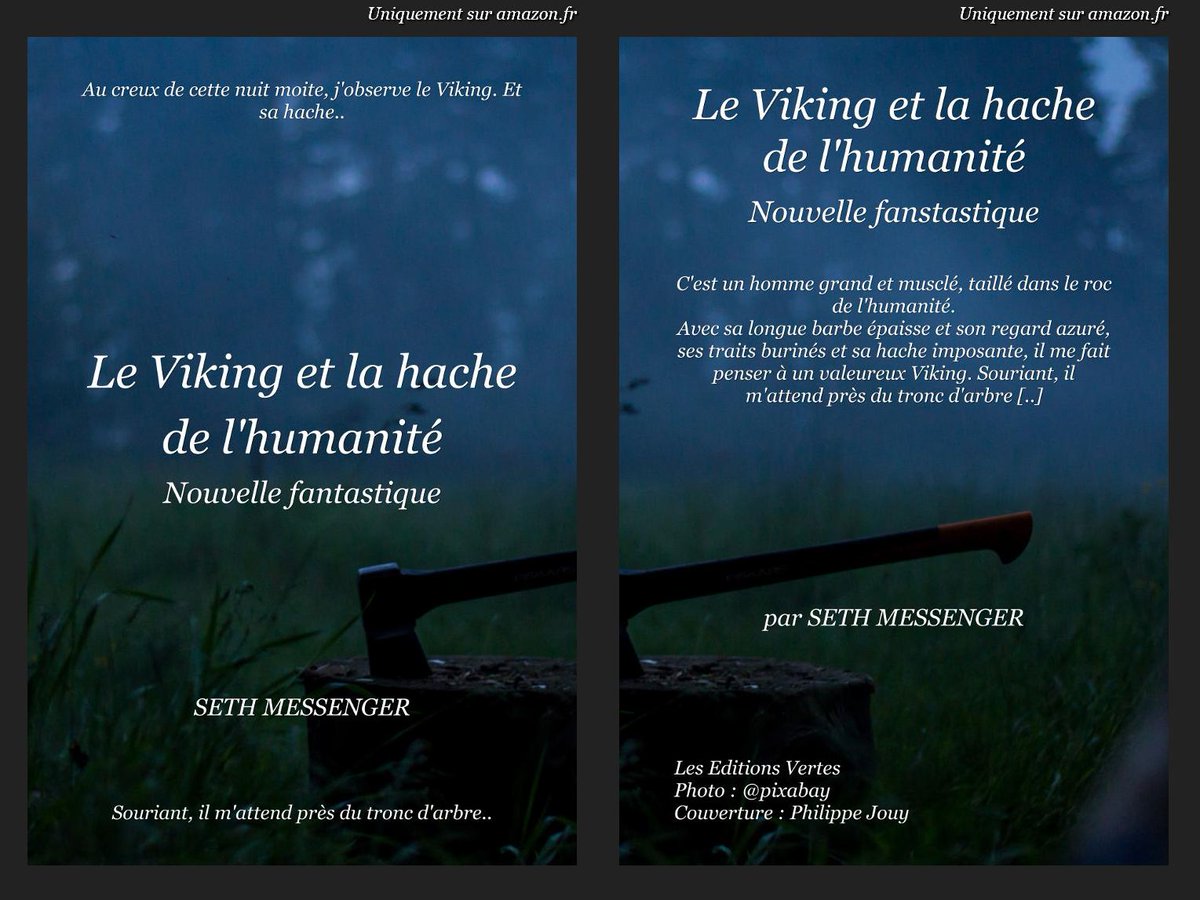 SethMessenger's tweet image. Nouvelle fantastique : Le Viking et la hache de l'humanité
amzn.to/2TsPoJS
