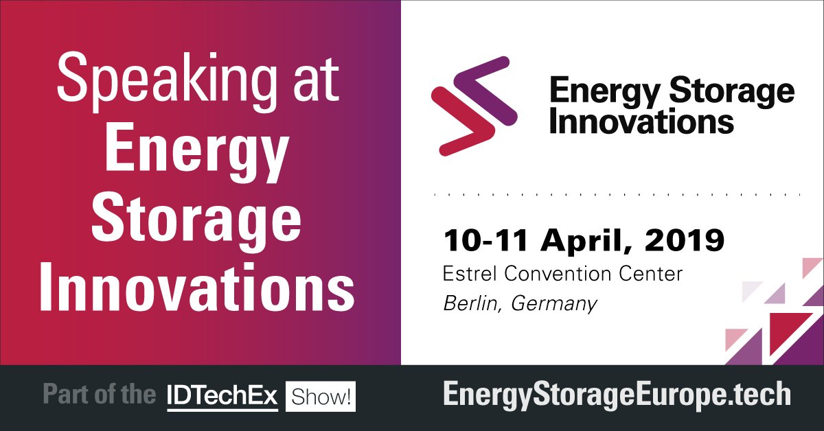 Come and meet me at Energy Storage Innovations Europe, Berlin, 10-11 April. Part of the #IDTechExShow! #SayNoToDiesel
Register to attend: EnergyStorageEurope.tech
@IDTechExShow