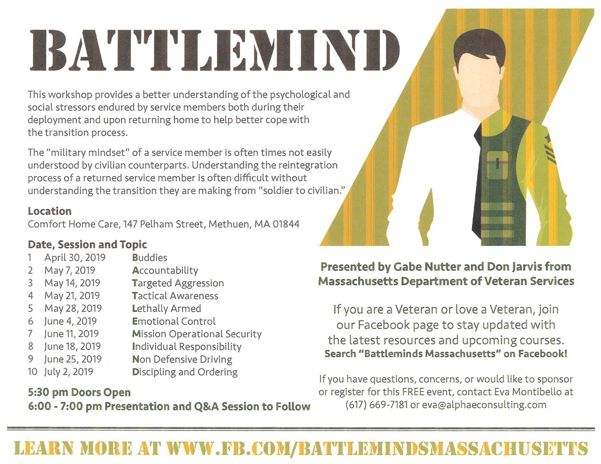 VNOCVets's tweet photo. Don't miss out on this awesome workshop! #workshop #veteran #veterans #usmc #usarmy #soldier #patriot #military #militarylife #troops #usairforce #usnavy #navyseals #coastguard #brotherhood #massachusetts #merrimackvalley #methuen #haverhill #lawrence #localveterans #vets #help https://t.co/ryBfZ695th